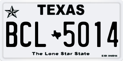 TX license plate BCL5014
