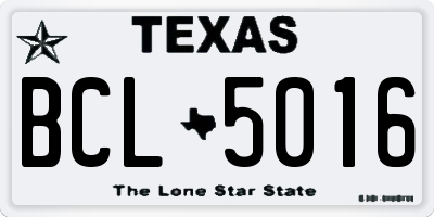 TX license plate BCL5016