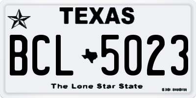 TX license plate BCL5023