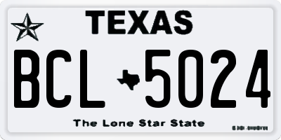 TX license plate BCL5024
