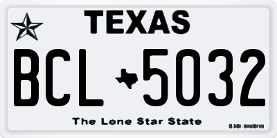 TX license plate BCL5032
