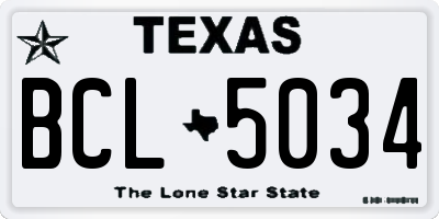 TX license plate BCL5034