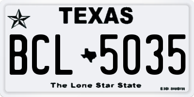 TX license plate BCL5035