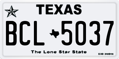 TX license plate BCL5037