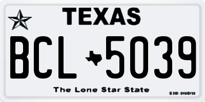 TX license plate BCL5039