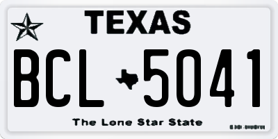 TX license plate BCL5041