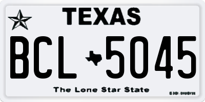 TX license plate BCL5045