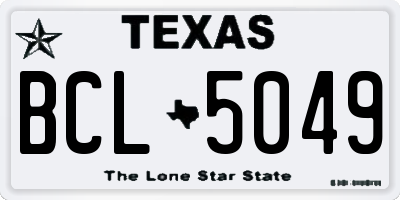 TX license plate BCL5049