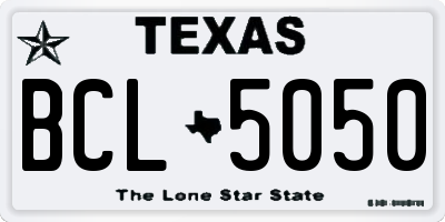 TX license plate BCL5050