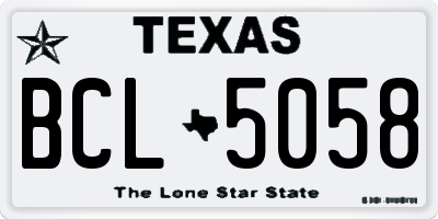 TX license plate BCL5058