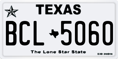 TX license plate BCL5060