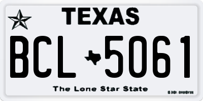 TX license plate BCL5061
