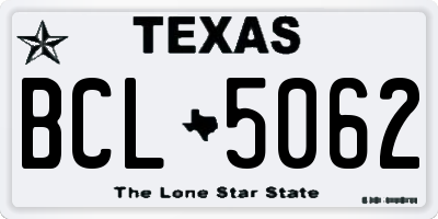 TX license plate BCL5062