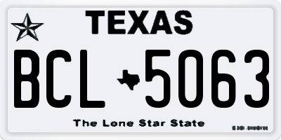 TX license plate BCL5063