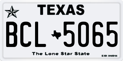 TX license plate BCL5065