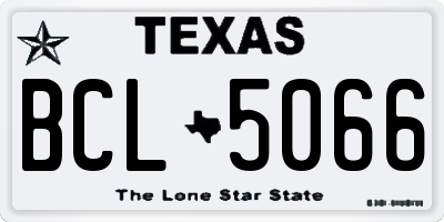 TX license plate BCL5066