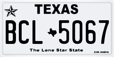 TX license plate BCL5067