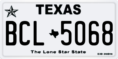 TX license plate BCL5068