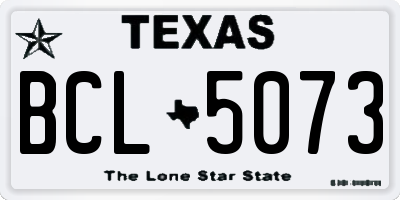 TX license plate BCL5073