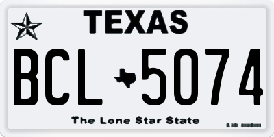 TX license plate BCL5074