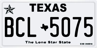 TX license plate BCL5075