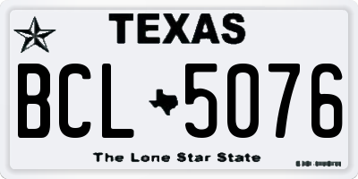 TX license plate BCL5076
