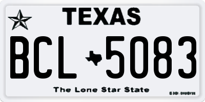 TX license plate BCL5083