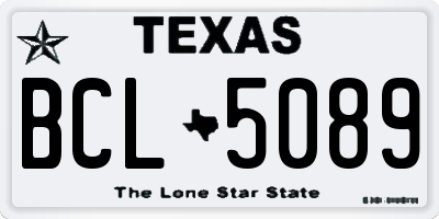 TX license plate BCL5089