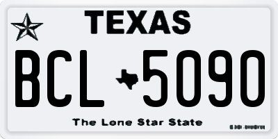 TX license plate BCL5090