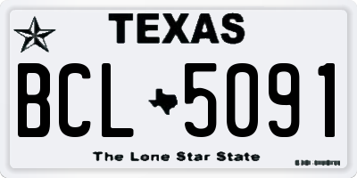 TX license plate BCL5091