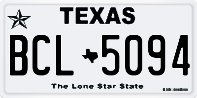 TX license plate BCL5094