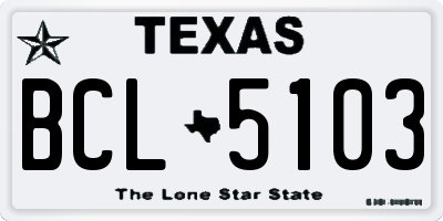 TX license plate BCL5103