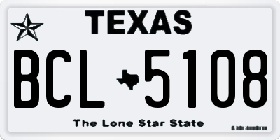 TX license plate BCL5108