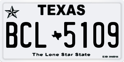 TX license plate BCL5109