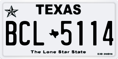 TX license plate BCL5114