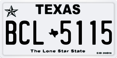 TX license plate BCL5115