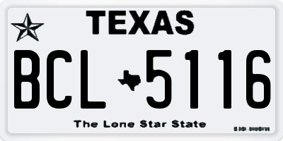 TX license plate BCL5116