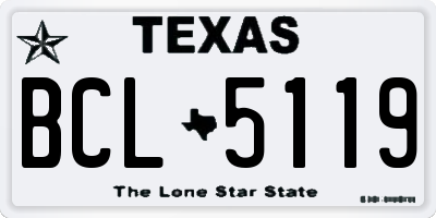 TX license plate BCL5119