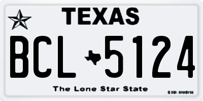 TX license plate BCL5124