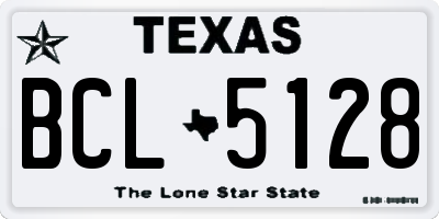 TX license plate BCL5128