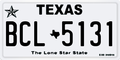 TX license plate BCL5131