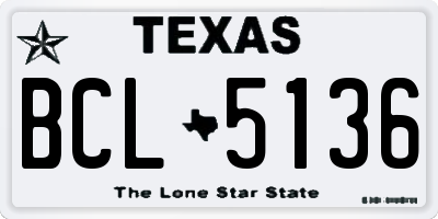 TX license plate BCL5136
