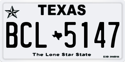 TX license plate BCL5147