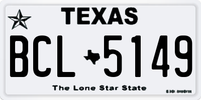 TX license plate BCL5149