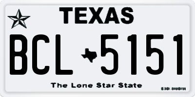 TX license plate BCL5151