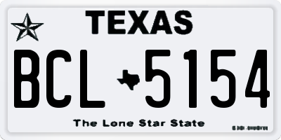 TX license plate BCL5154