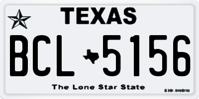 TX license plate BCL5156