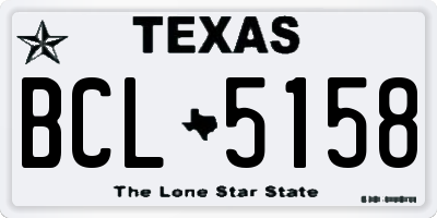 TX license plate BCL5158
