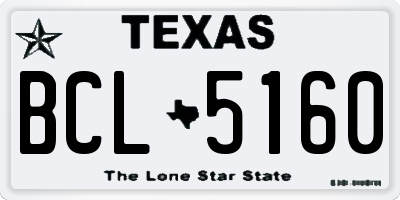 TX license plate BCL5160