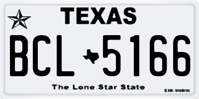 TX license plate BCL5166